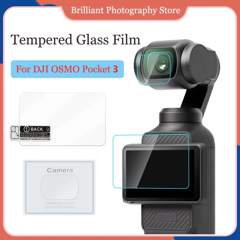 

For DJI OSMO Pocket 3 Tempered Glass Film w Lens Screen Protector for DJI Pocket 3 Action Camera Accessories 9H Protective Films