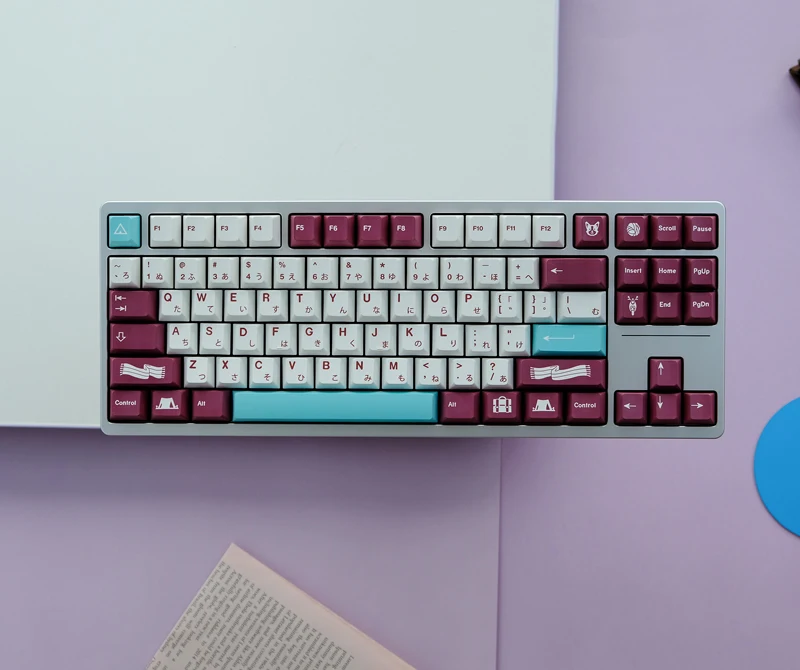 150 chaves gmk yuru keycaps cereja perfil