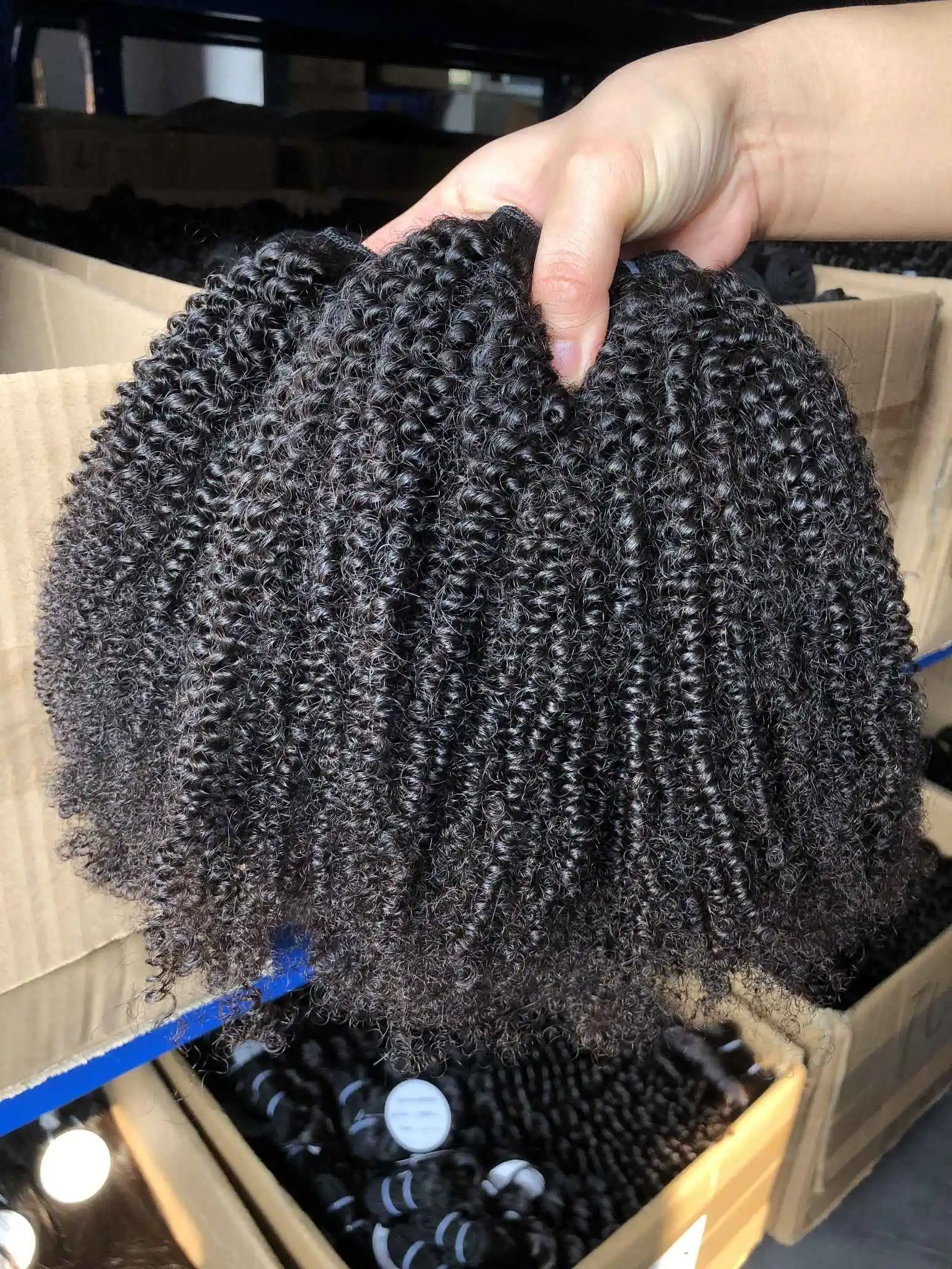 Afro Coily Curly 4 Bundle Deal 4B 4C Brazilian 100% Human Hair Extension Natural Color 14-22" Queen Weave Beauty