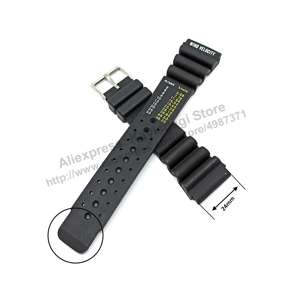 

Ремешок Citizen Promaster для часов, резиновый силиконовый сменный Браслет для часов дайвера, 24 мм, черный HQ