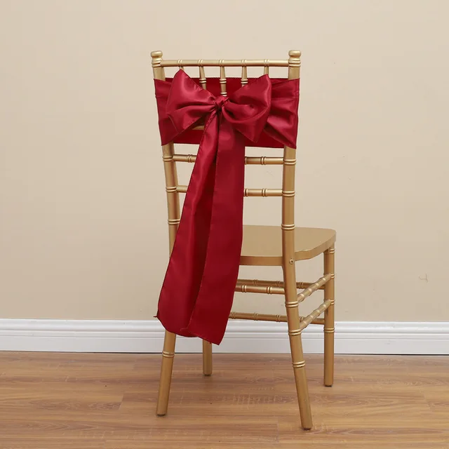 Ceintures à nœud de chaise en Satin, 275cm/108 pouces, 1 pièce, nœuds de chaise de mariage, attaches papillon en ruban pour fête, événement, Banquet, décoration de la maison 4