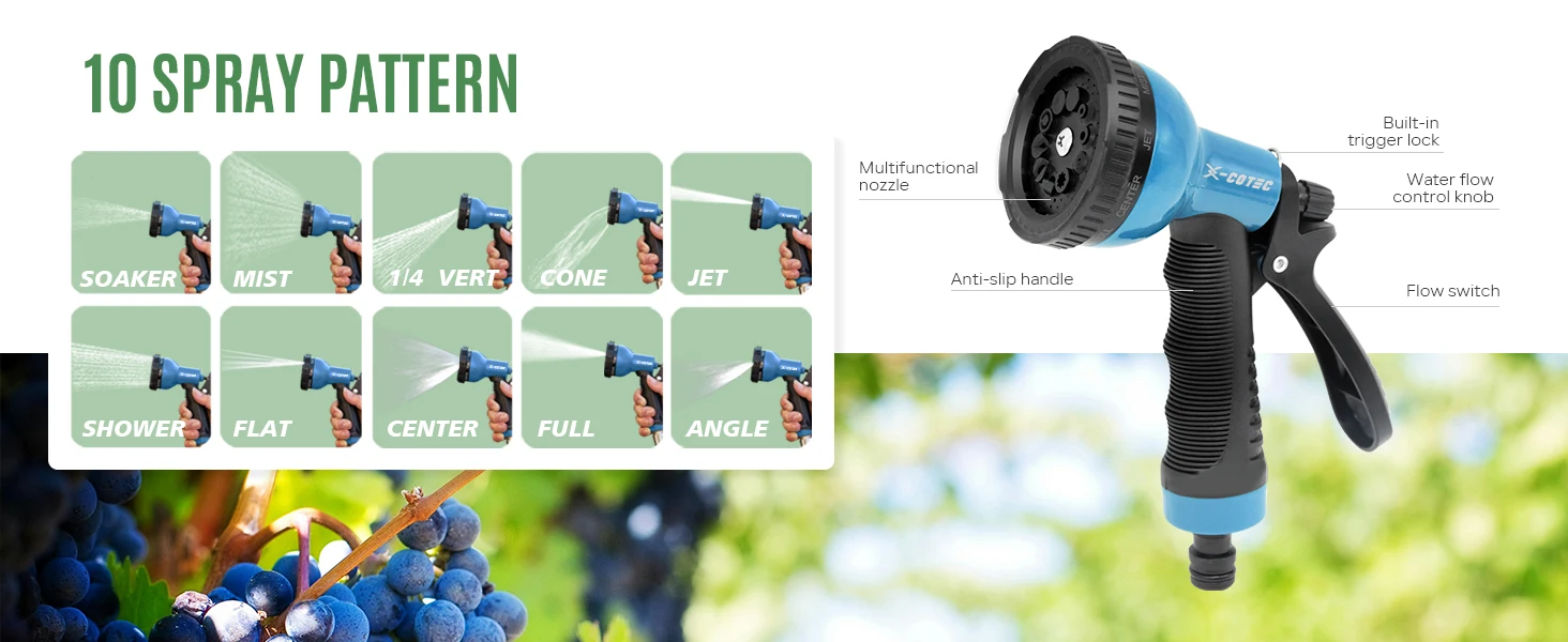 Expandable Garden Watering Hose Set, 30m/100FT, 10 Water Spray Modes, for All-Season Outdoor Use, Patio, Lawn, Garden, Orchard