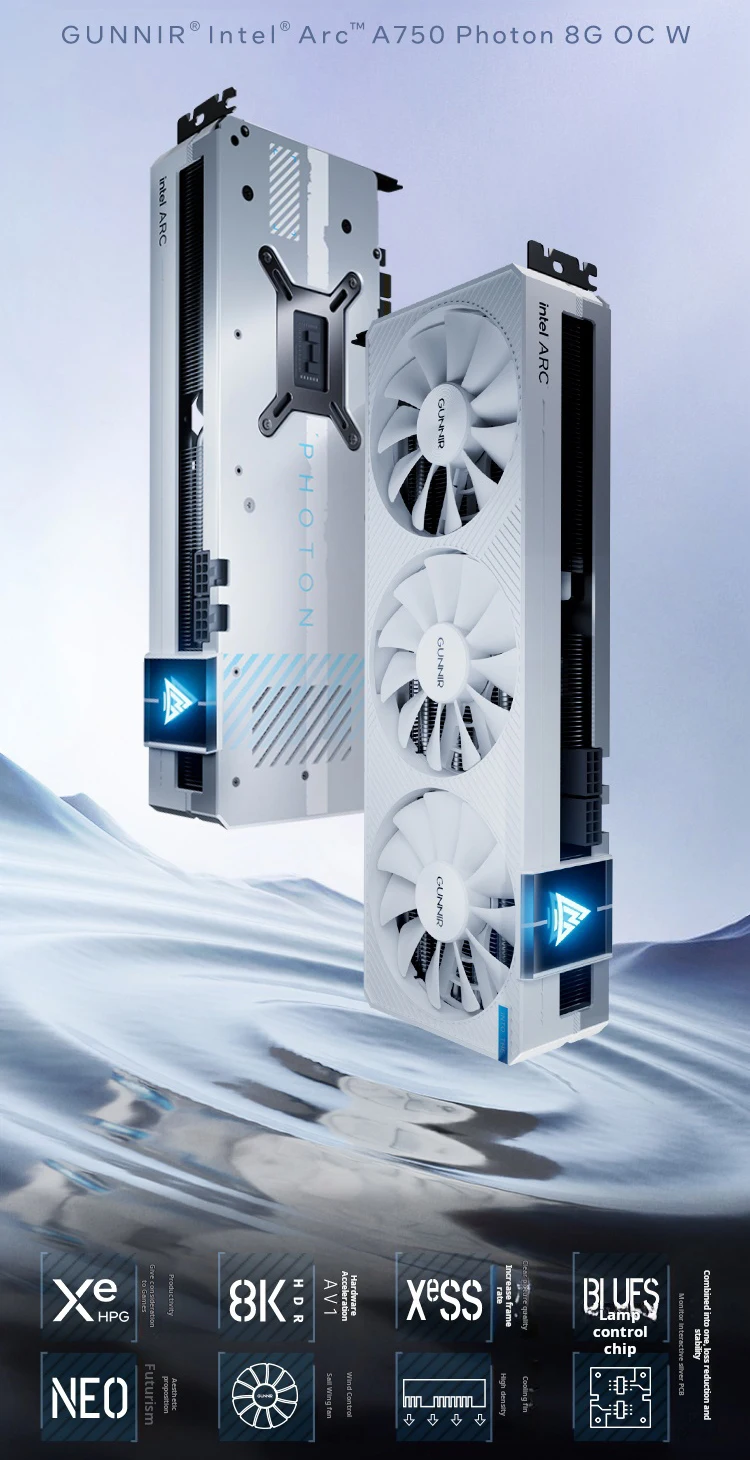 New Original GUNNIR Intel Arc A750 Photon/Index 8G OC