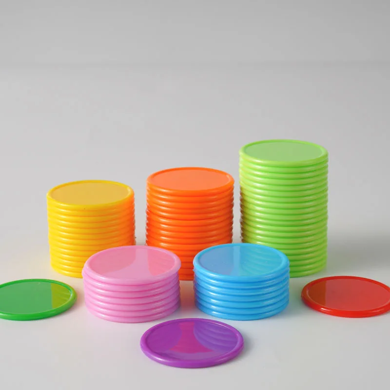 100Pcs 37mm Plastic Poker Chips Casino Bingo Markers Token Fun Family Club Board Games Toy Creative Gift 12 Colours