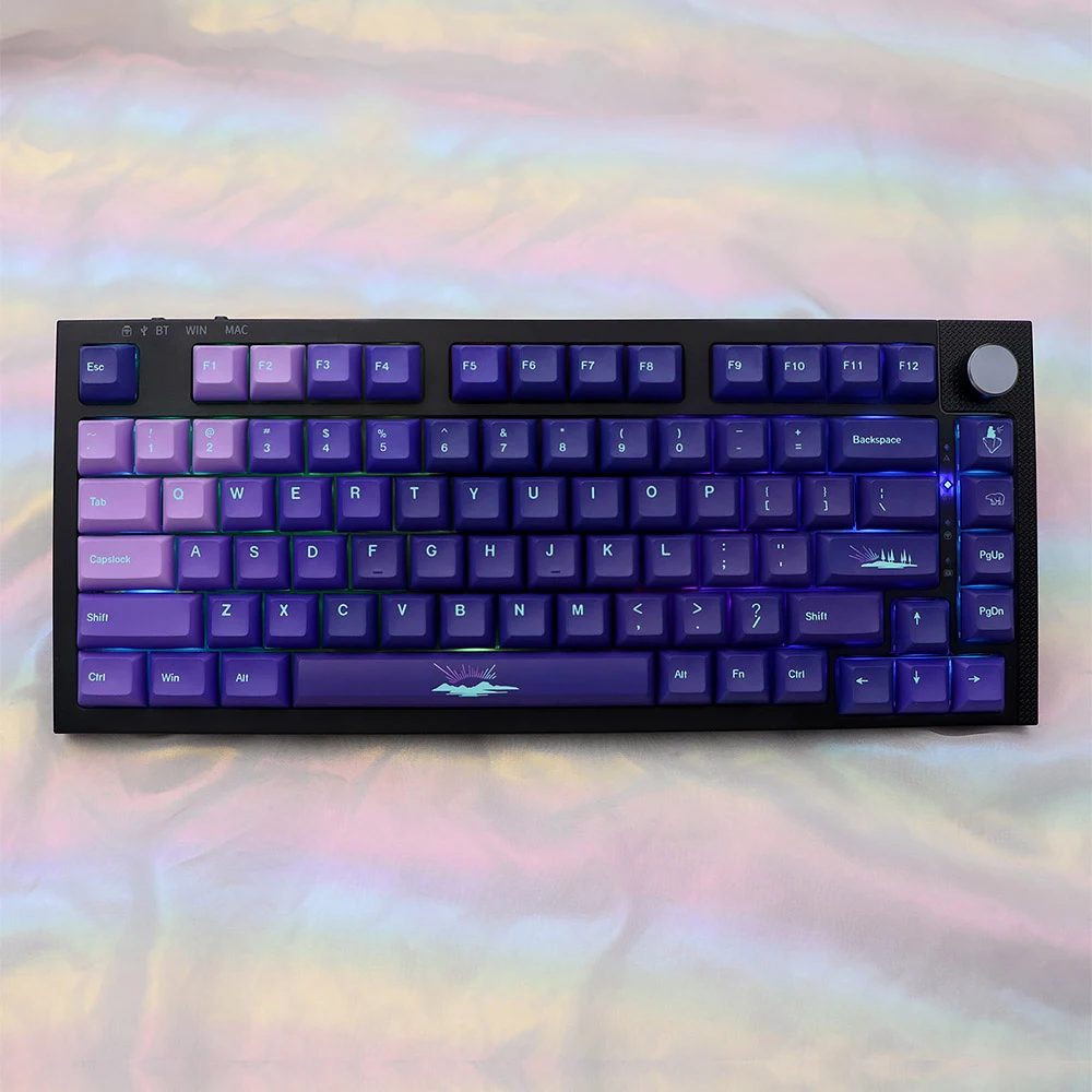 Gmk Northern Lights Keycaps Teclado Mecânico Pbt Sublimação de Tintura Interruptor mx Gradiente Roxo Perfil Kca 135 Chaves