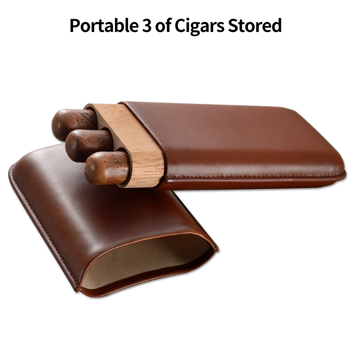 Cohiba Cigar Case Cedar Wood Portable Travel Humidor Box Holds 3 Cigars