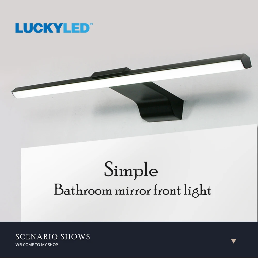 LUCKYLED 인테리어 벽 조명 AC85-265V, 블랙 LED 벽 램프, 현대 욕실 침실 벽 조명 기구, 가정용 스콘스, 16W, 20W