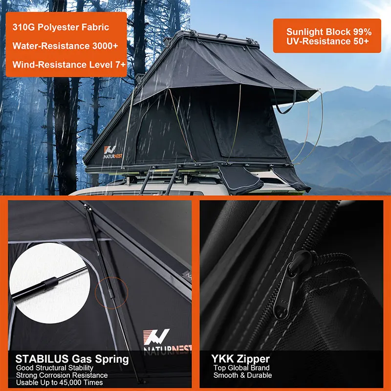 Naturnest Aluminum Pop Up Rooftop Tent 3