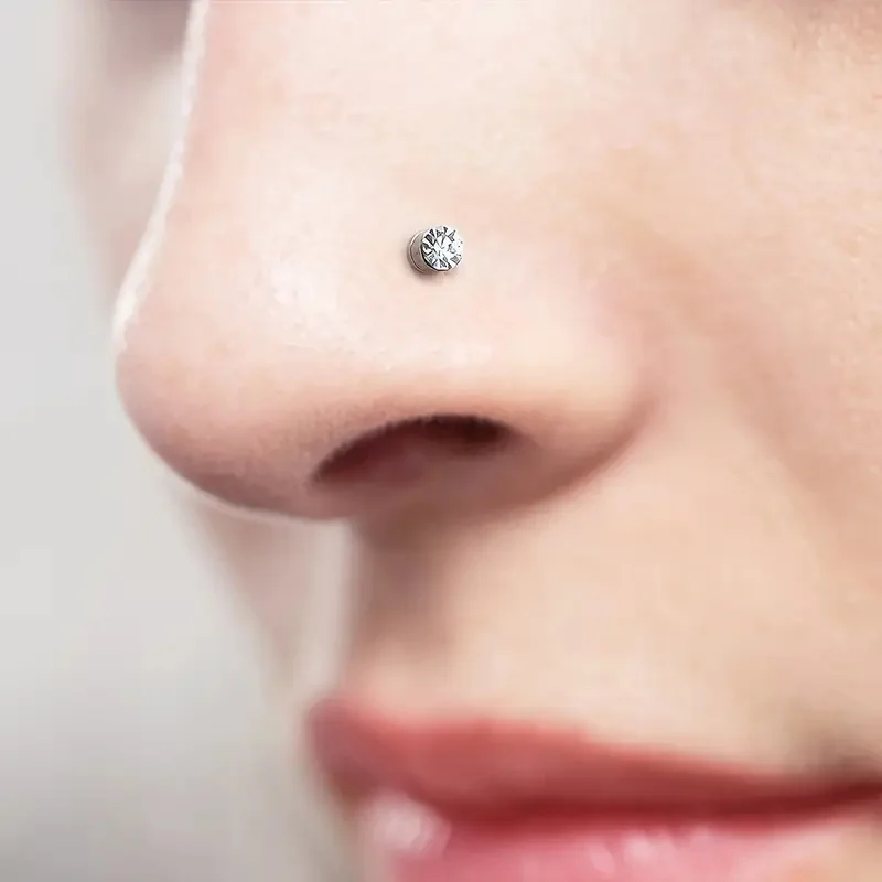 Simple Stainless Steel Magnetic Nose Stud Earrings 2-12Pcs 3mm Non-Pierced Body Jewelry For Male and female