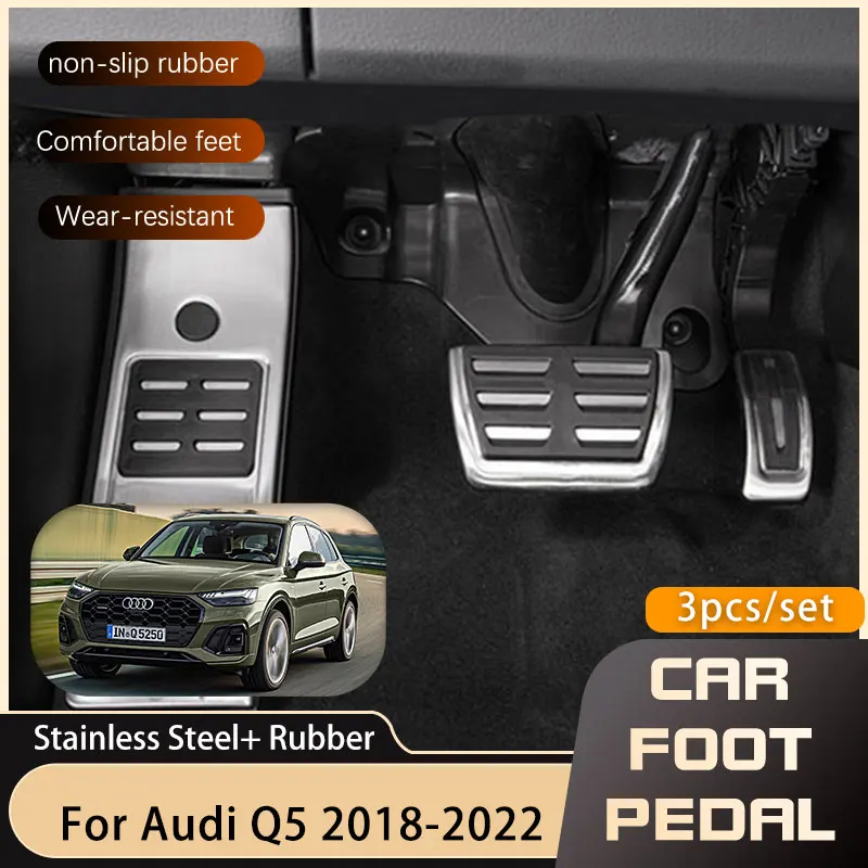 Автомобильные ножные педали из нержавеющей стали для Audi Q5 80A 2018 2019 2020 2021 2022
