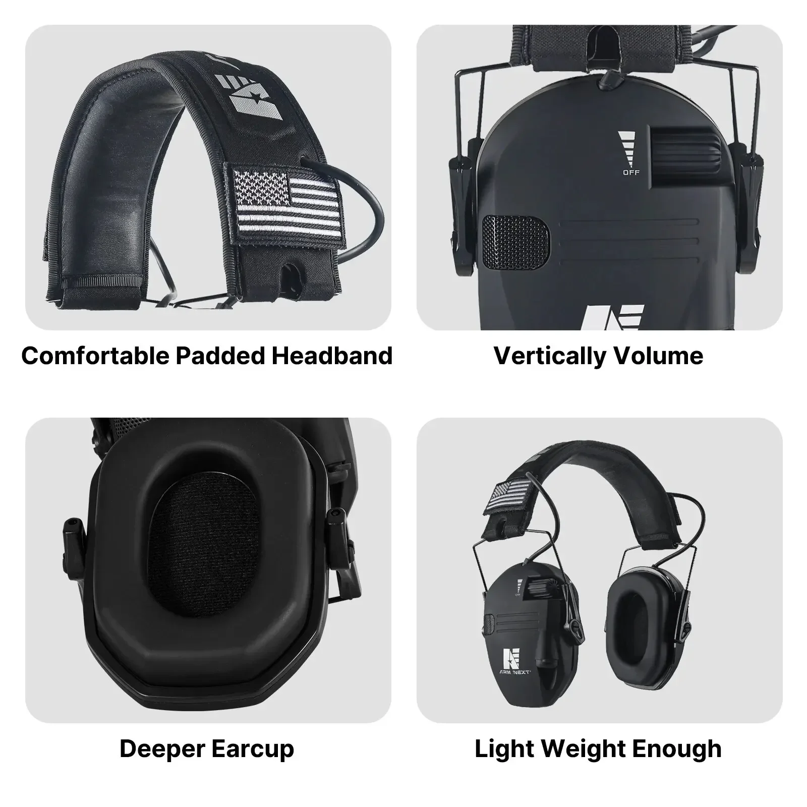 ARM PRÓXIMO-Proteção Auditiva Eletrônica Sparta Ear, protetor ativo para fotografar, Earmuffs, NRR, 23dB, redução de ruído