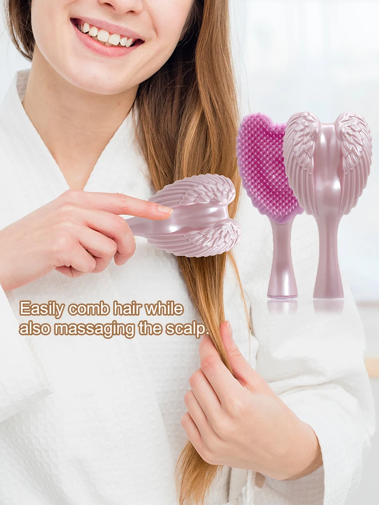 Mini Angel Detangling Tangle Hairbrush para mulheres, escova de cabelo antiestática, Pentes de massagem profissional para salão de beleza