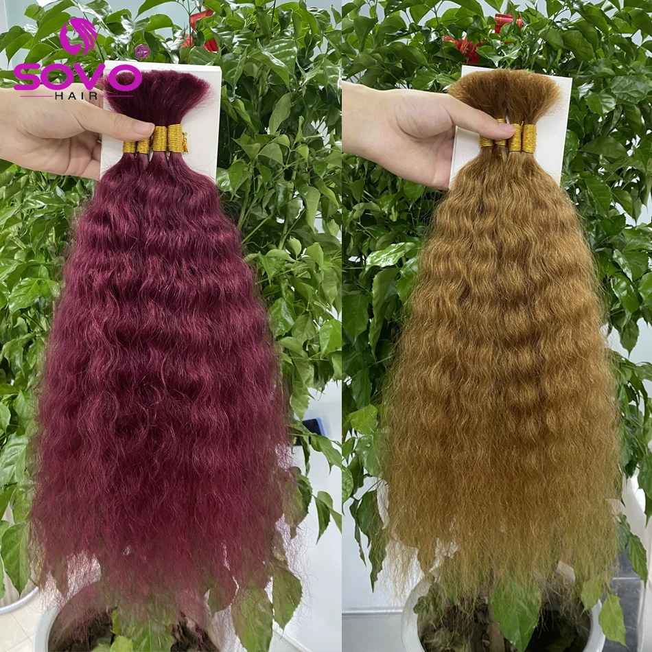 Human Hair Extensions Bulk Hair Extension Human Hair Braiding Super Bulk Wet And Wavy No Weft Remy Human for Braiding 4Pcs/100G 14-28 Inch