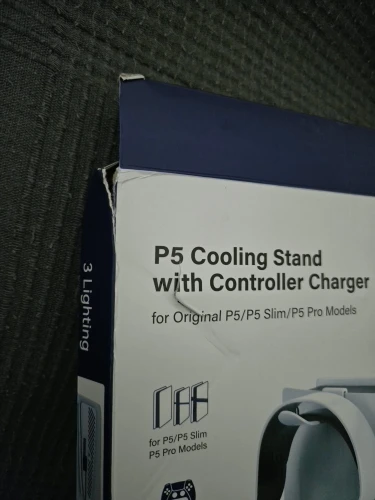 Soporte para PS5/PS5 Slim/PS5 Pro con gancho para auriculares, soporte de refrigeración y estación de carga de controlador para PS5 con ventilador de refrigeración de 3 niveles photo review