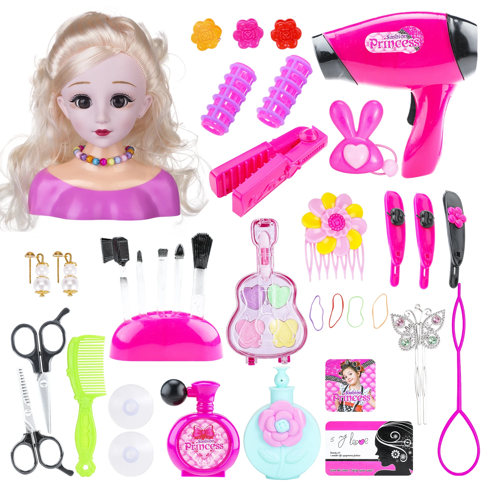 Conjunto De Maquiagem Infantil, Boneco Da Moda Para Crianças, Para  Penteado, Com Secador De Cabelo, Presente De Aniversário Para Meninas -  Brinquedos De Moda E Beleza - AliExpress