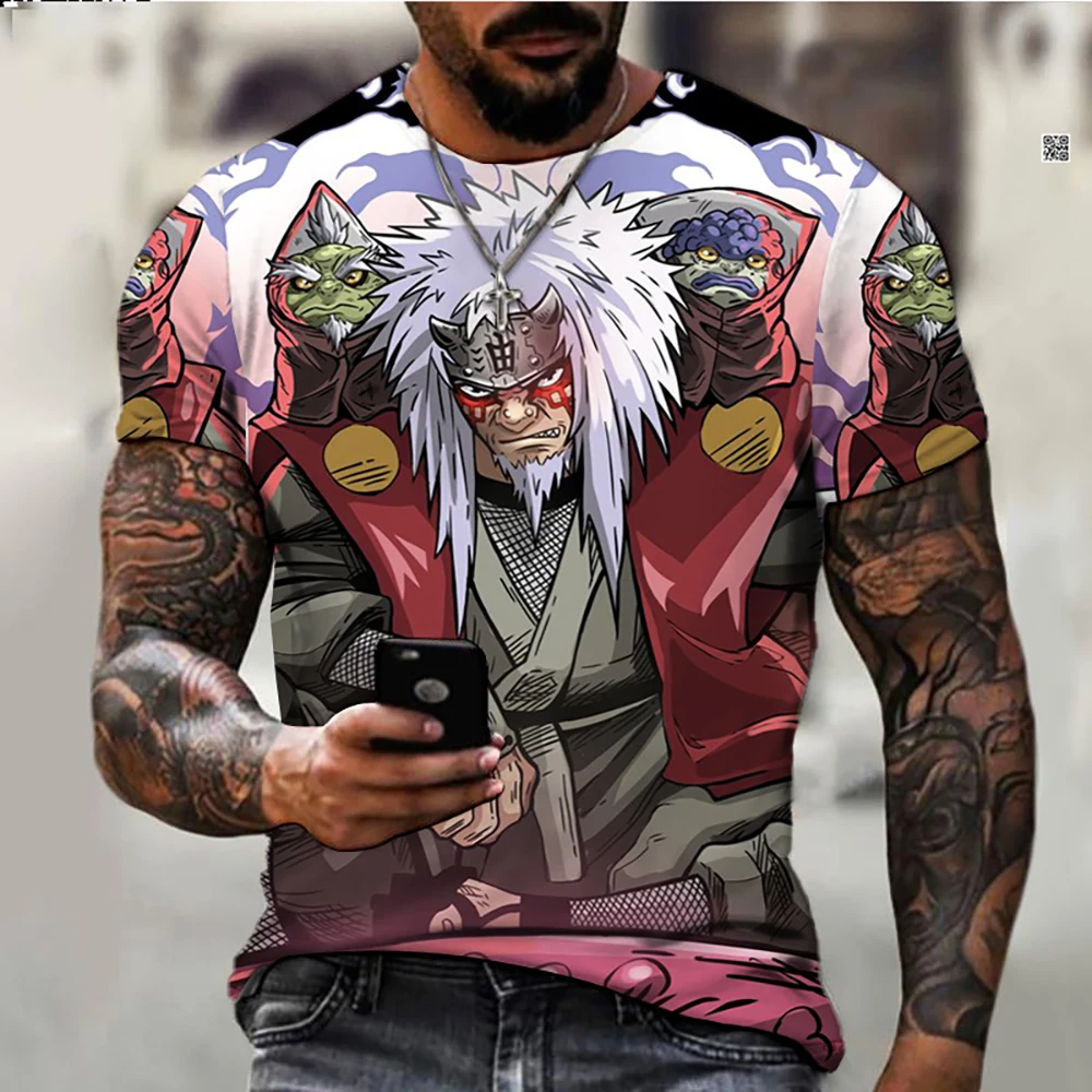 

Naruto series Uchiha Itachi anime cartoon new fashion T-shirt men's trendy loose short-sleeved outdoor