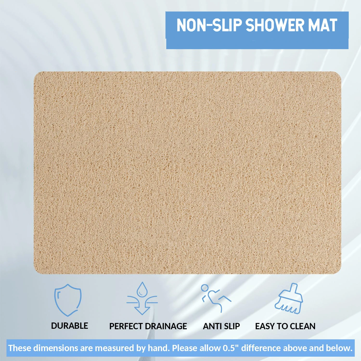 Luxurious Non-Slip Drainable Bath Mat - Super Comfy & Easy to Clean