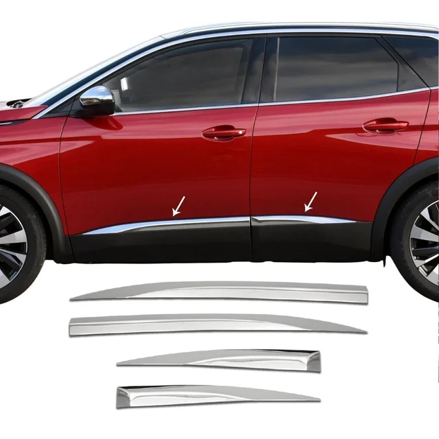 Door Lock Protection Strip Sings For Peugeot 3008 II 2016-2023 Stainless  Steel Chrome 4x Auto Accessories High Quality Design - AliExpress