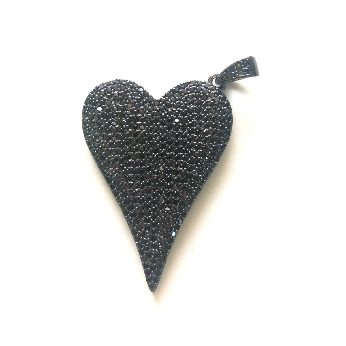 5pcs Big Size Heart Pendant for Woman Jewelry Making Cubic Zirconia Pave Large Charm for Girl Bracelet Necklace Bangle Accessory