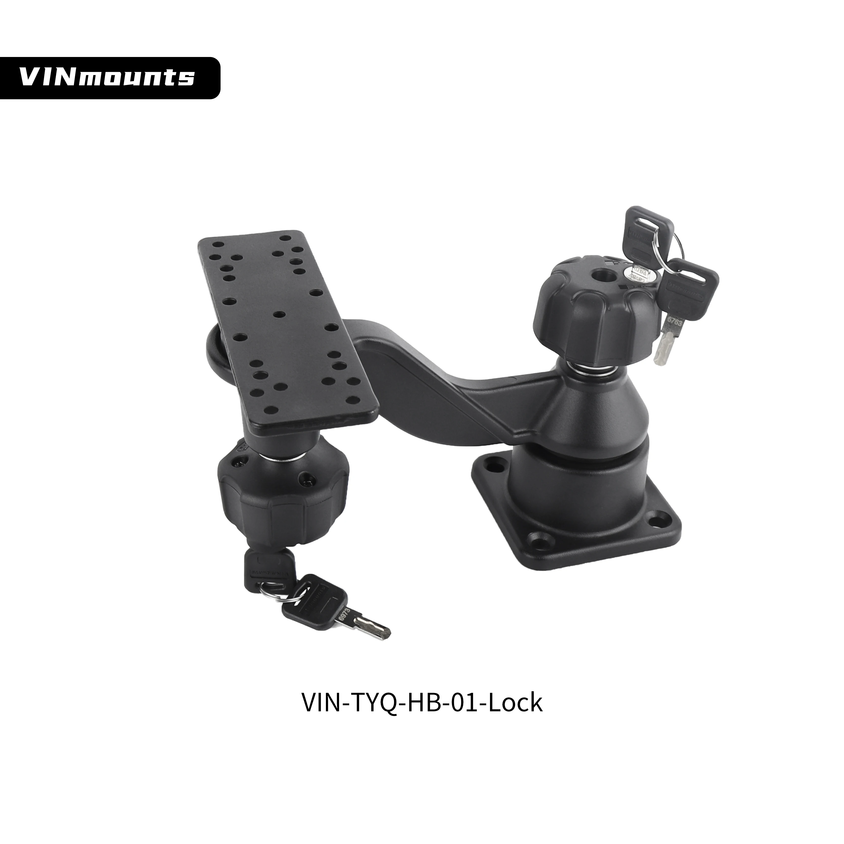 알루미늄 어군탐지기 잠금 가능 마운트, 강화 암 해양 전자 마운트, Garmin 및 기타 VIN-TYQ-HB-01-Lock과 호환 가능