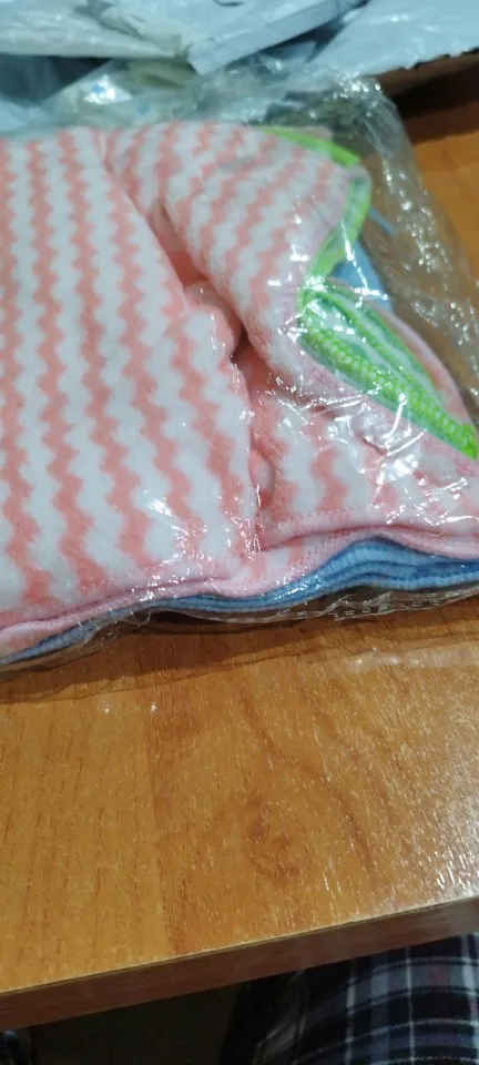 Microfiber Cleaning Cloth Velvet Thickened Dishcloths High Absorbent Scouring Kitchen Washing Dish Rags Household Wipe Towels photo review