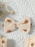 Kids Baby Girls Sleeves Square Collar Geometric Summer Active Cotton Soft Dress +headwear 5