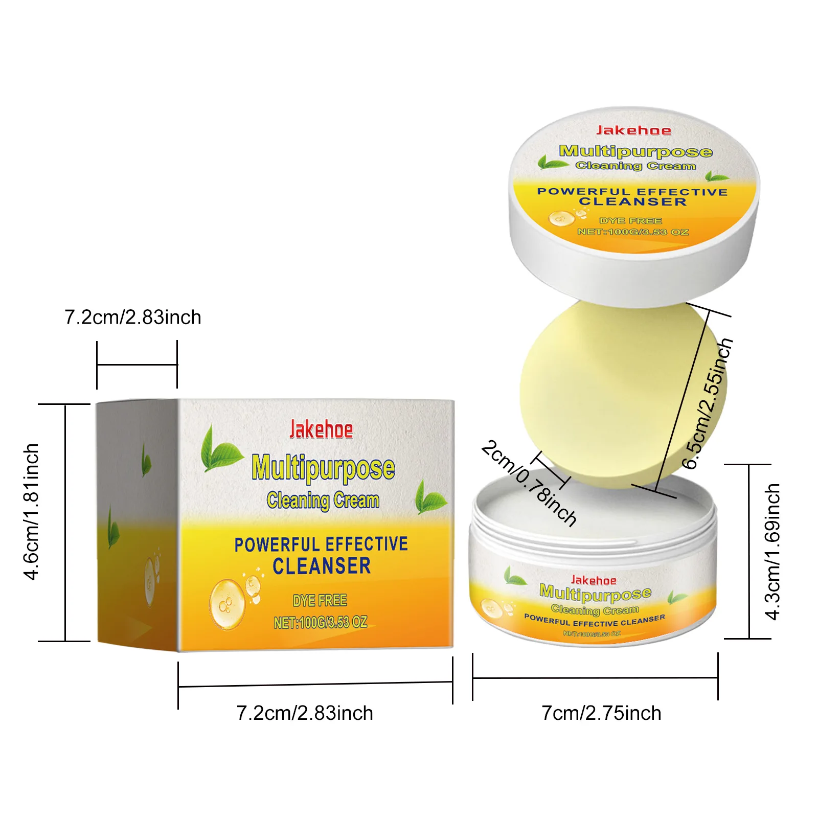 Jakehoe 100g Stain Cleaner Balm Bathroom Kitchen Cleaning Oil Stain Remover Detergent Decontamination Stove Polishing Cream