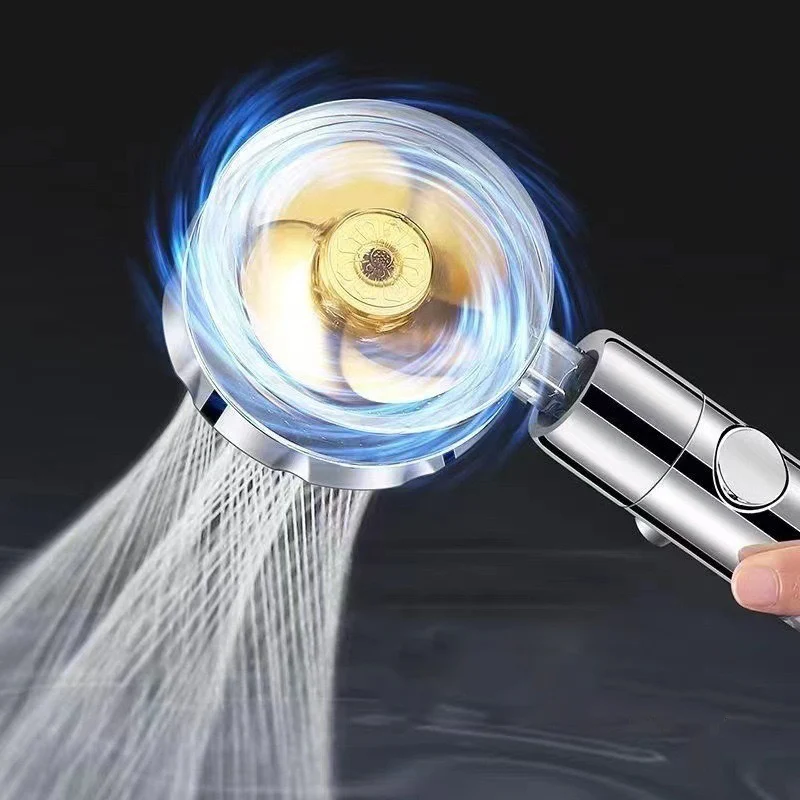 360 Degrees Rotation Turbo Fan Shower Head High Pressure Water Saving Spray Adjustable Showerhead Filters Bathroom Accessories 6