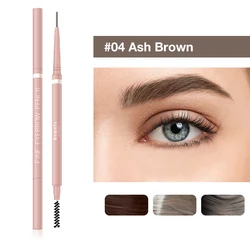 Ultra Fine Waterproof Double-Ended Brow Pencil - Long Lasting Professional Eye Makeup (04 Ash brown)