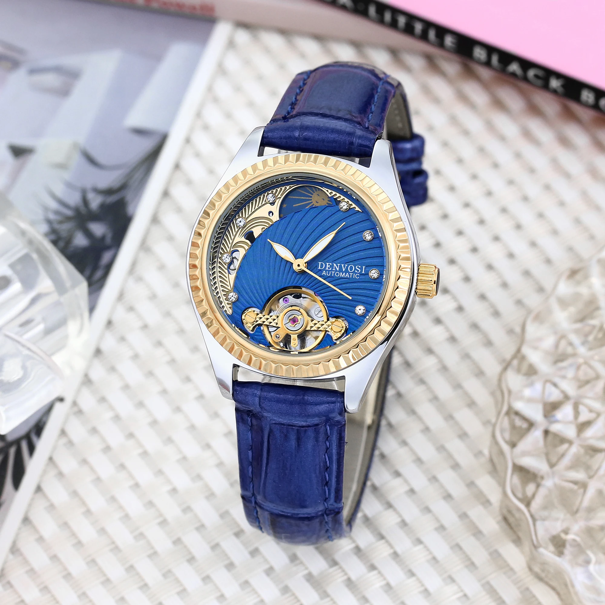 Women's Luxury Luminous Leather Watch - Automatic, Mechanical, & Waterproof Design
