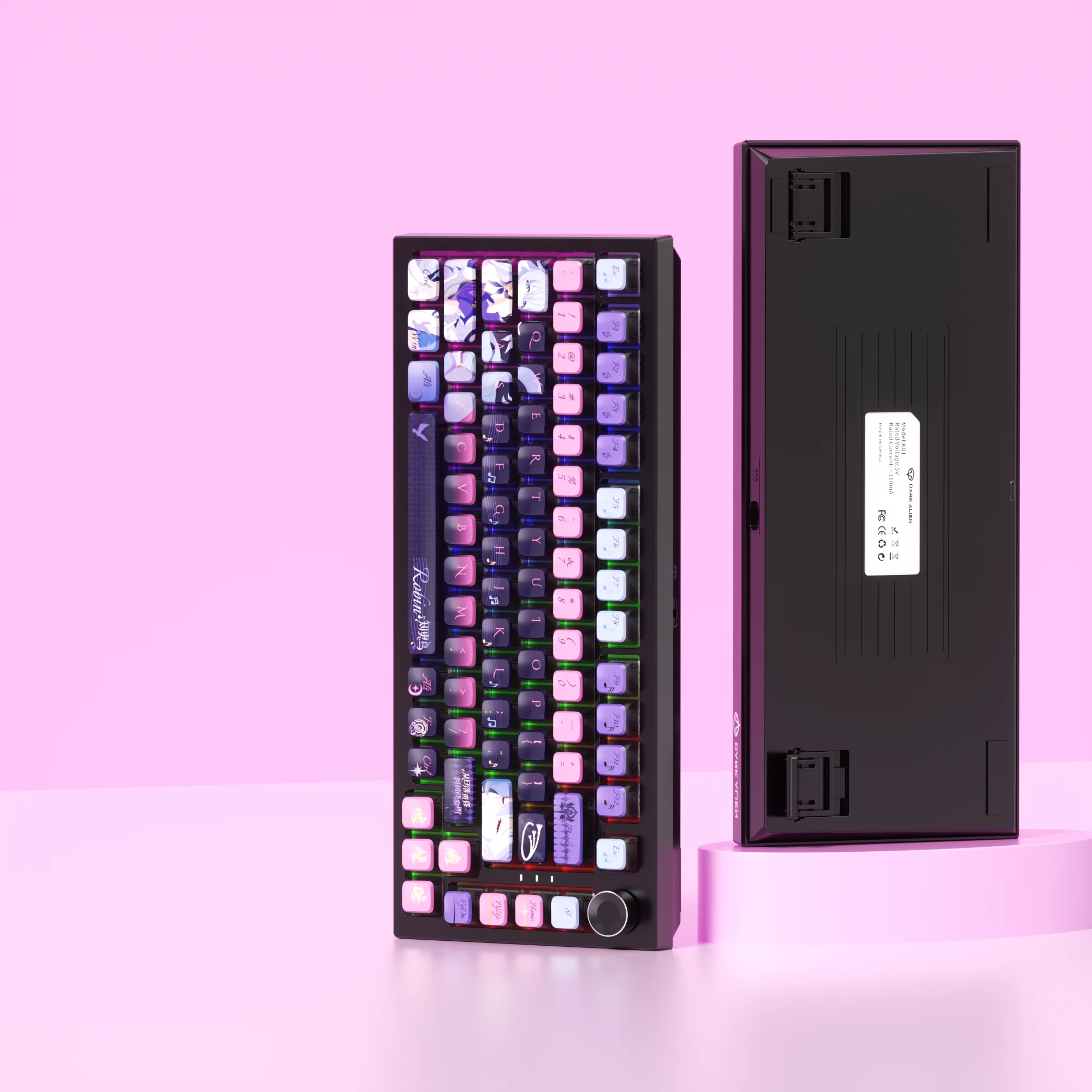 Robin-Themed 118-Key Keycap Set with Four-Sided Translucent Design and Dye-Sublimation Finish