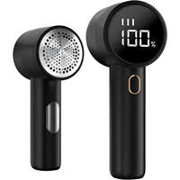 Fabric Shaver, Lint Remover Rechargeable, Electric Portable Sweater Defuzzer with 3 Speeds, 6 Leaf Blades, Digital LED Display 1
