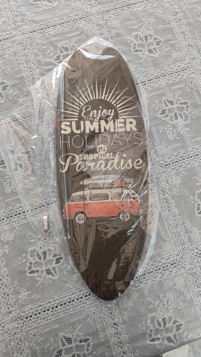 Beach Themed Vintage Wooden Surfboard Sign photo review