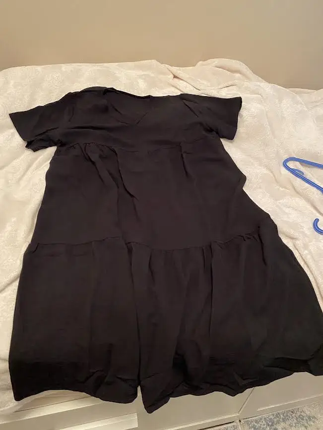 V-Neck Cotton Linen Midi Dress for Effortless Summer Style photo review