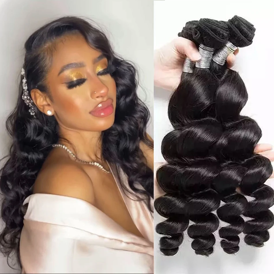 12A Loose Wave Bundles 30 Inch Human Hair Bundles Brazilian Hair Weave