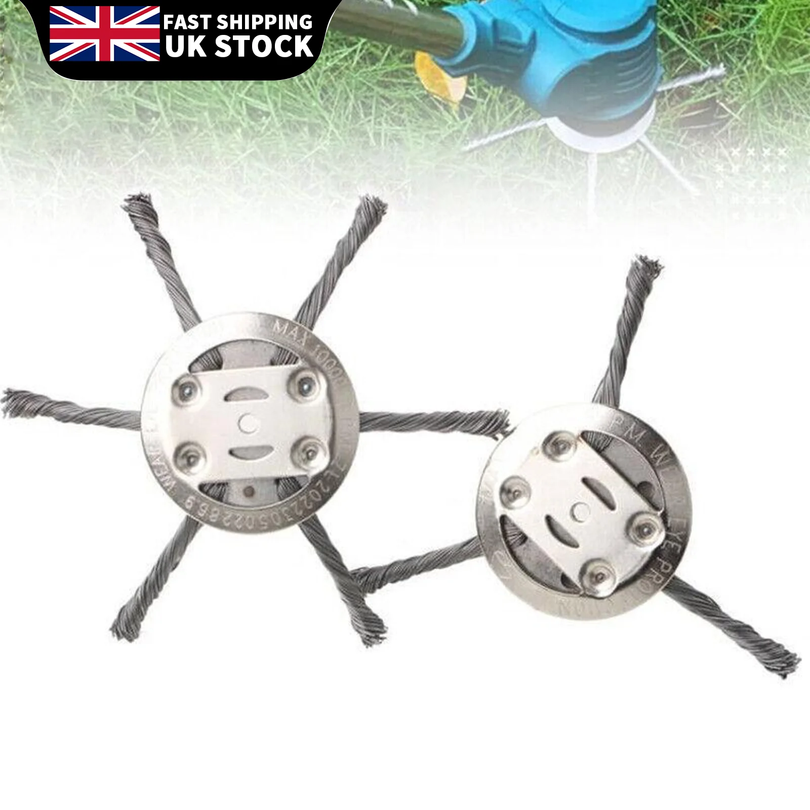 6" Steel Wire Wheel Head Grass Trimmer Head Universal Weed Brush Fit Straight Shaft Brushcutter Removal Moss