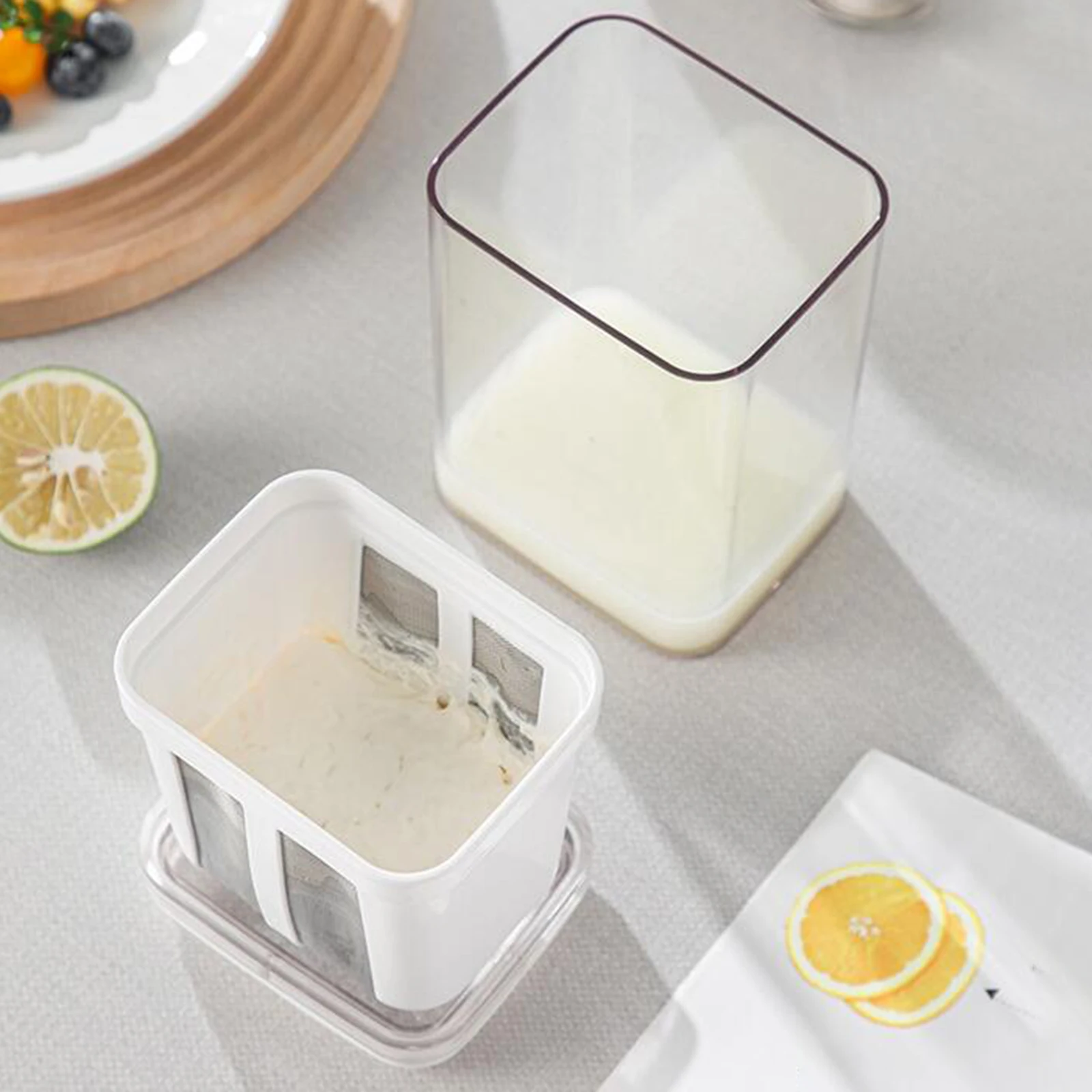 Stainless Steel Yogurt Strainer Greek Yogurt Maker & Nut Milk Filter Bag for Soy Milk Almond Cheese Reusable Food Strainer
