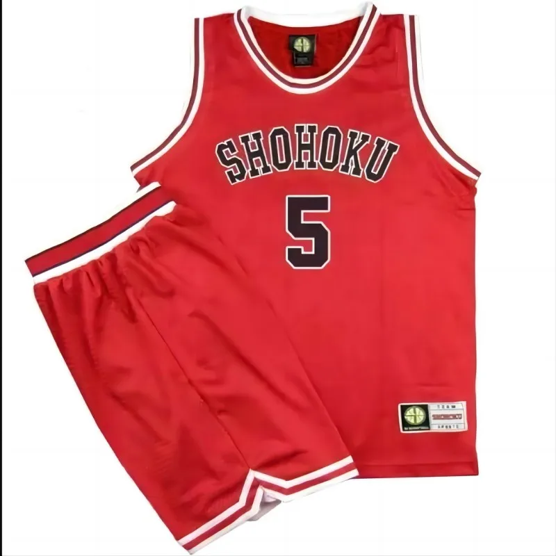 

5 Kogure Anime Shohoku School Basketball Team Jersey Sets Slam Dunk Rukawa Sakuragi Red Jersey Set Cosplay Costume Wear Uniform