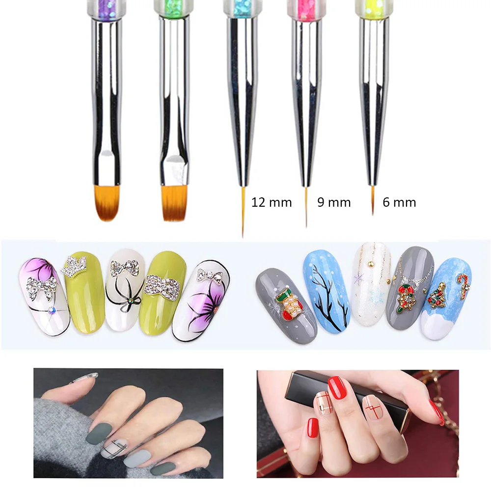 20 pièces Pinceau Nail Art Ongles, Brosse pinceau ongle gel, Acrylique  Manucure Pinceau Ongle, Pinceaux Nail Art Dessin Stylo, Pinceau Gel UV