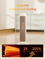 25-дюймовый обогреватель для использования в помещении, большой комнат, керамический башенный электрический обогреватель с термостатом, осциллирующий комнатный обогреватель с таймером — изображение 2