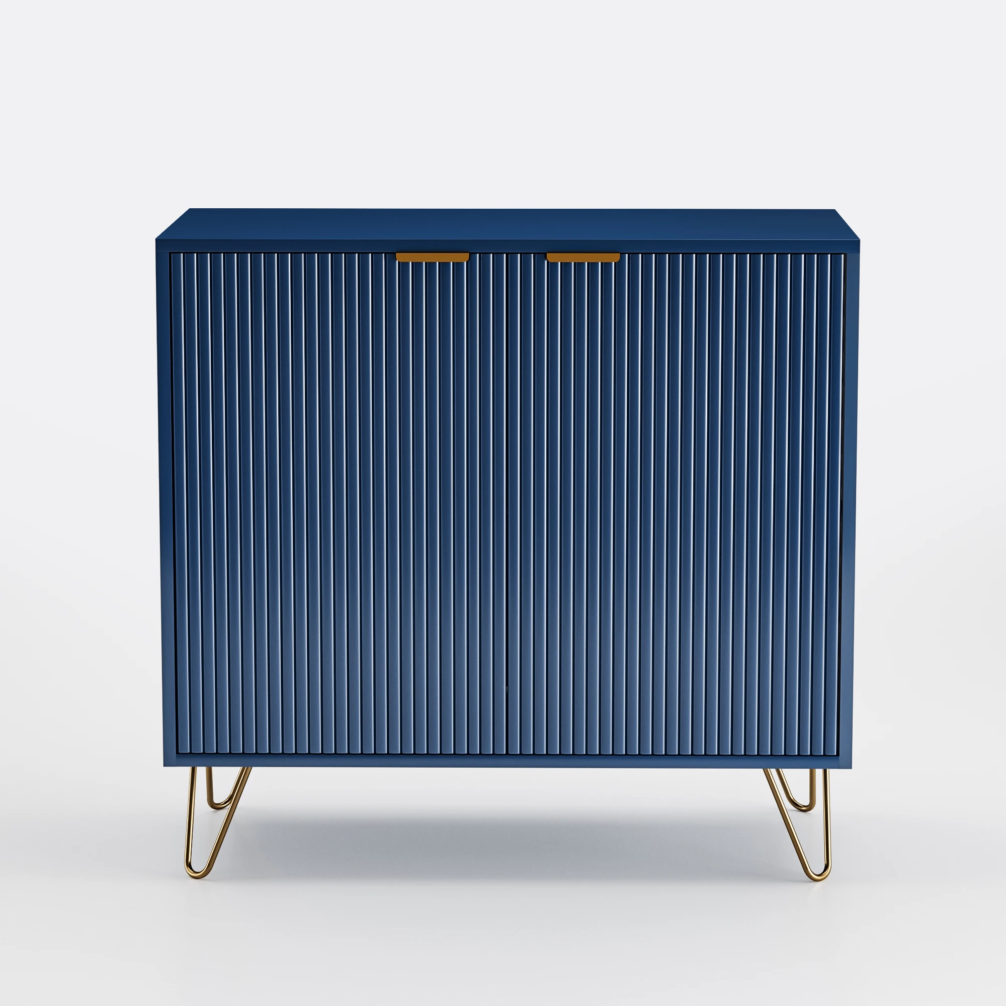 Superaly 80×40×78cm Sideboard mit Doppeltüren, Aufbewahrungsmöbel, Küchenschrank mit goldfarbenen Beinen und zweistufigen Regalen – Detail 7