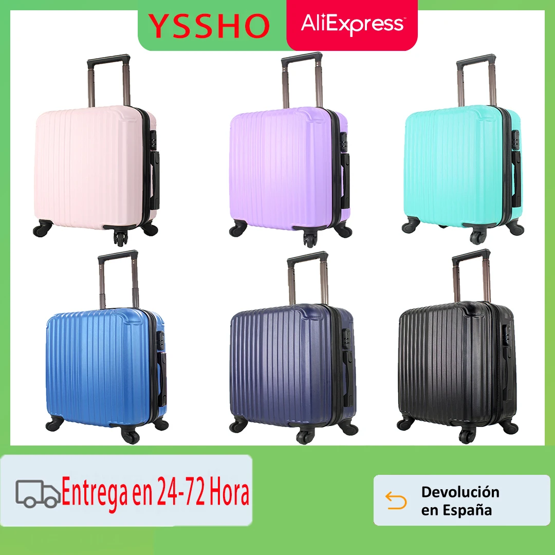 Maleta Avión Equipaje de Mano Viaje Cabina Trolley ABS Rígida 4 Ruedas 55CM