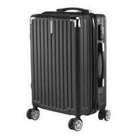Rosahqnda 3 pièces TSA Lock ABS noir valise rigide boîtier de chariot M/L/XL ensemble 3