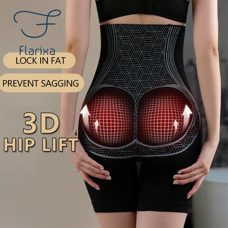 Flarixa High Waist Flat Belly Panties Seamless Women's Shorts Hip Lift Body Shaper Slimming Underwear Safety Pants Boxer Briefs,shapewear panties