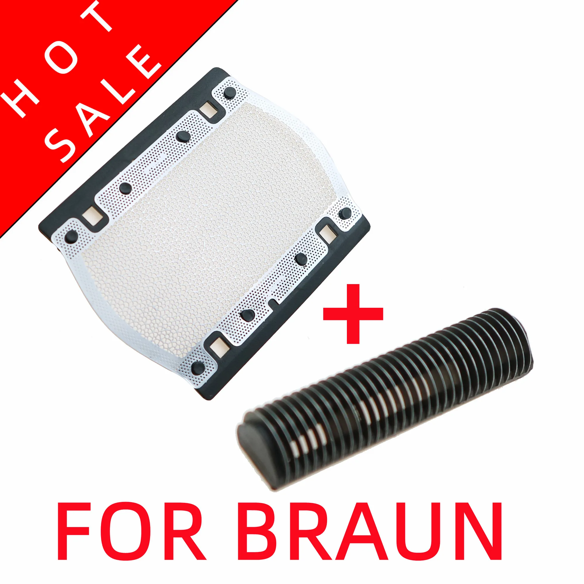 Shaver/Razor Replacement Foil&Cutters For BRAUN 5S 550 570 M60 M90 P40 P50 P60 P70 P80 P90 M30 5604 5607 5608 5609 1x shaver blade 2 foil screen for braun p70 p80 p90 550 555 575 m30 m60b 5604 5607 5608 5609 razor foil mesh net