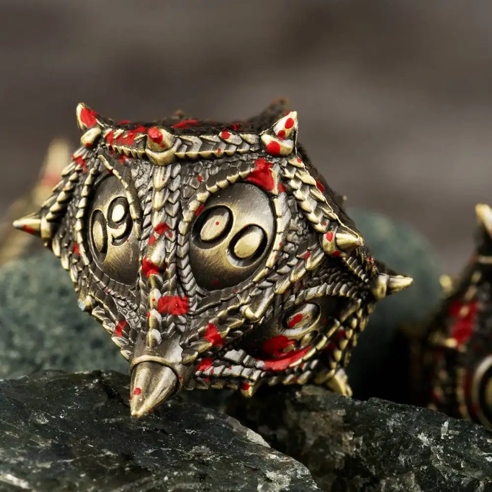 Dragon Dice Metal DND Dice Set 7pcs Polyhedral Metal Set for DND Games RPG Kit for Dungeons and Dragons TTRPG