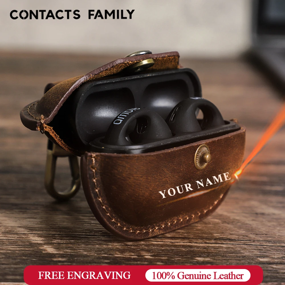 소니 앰비 사운드 이어커프용 고급 정품 가죽 케이스, 소니 이어버드 이어폰 충전 박스 레트로 케이스, 충격 방지 커버 