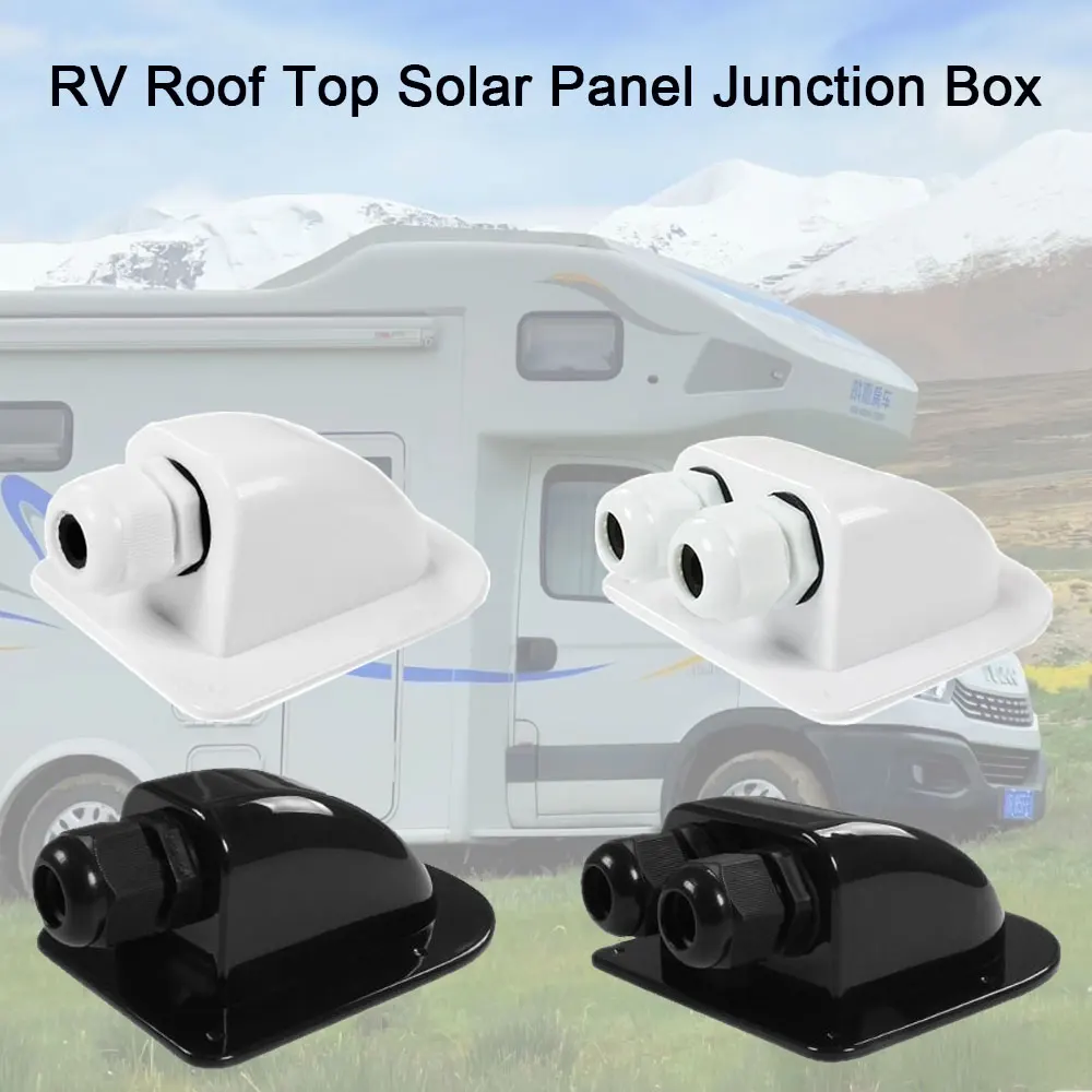 Solar Panel Junction Box Double Wire Entry Gland Box PV RV Roof Mounting Accessories Cable Double Hole Junction Box For Camper Yacht Caravan