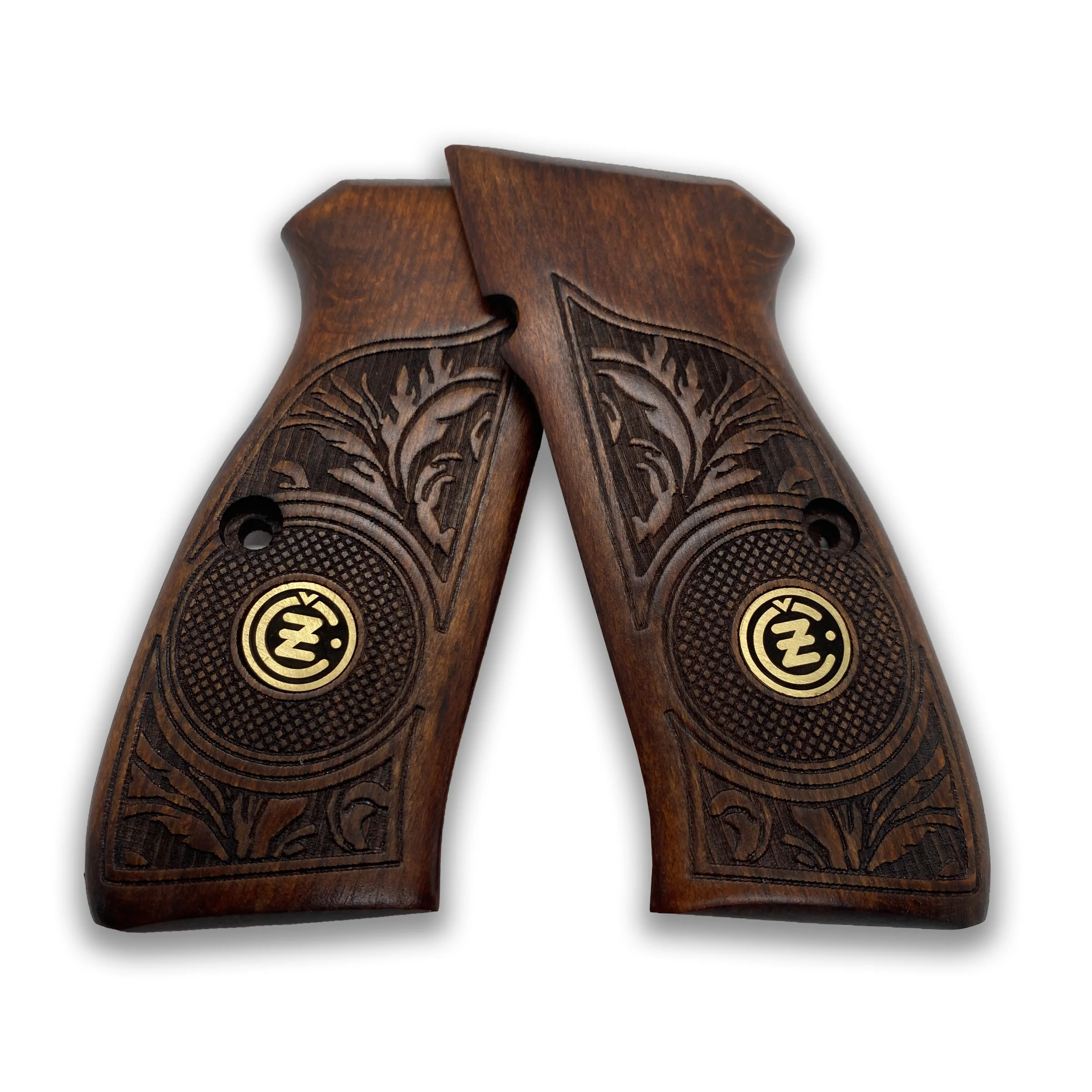 CZ-75 Special Laser Cut Walnut Wood Grip Gun Grips Gun Access Hunting Gun Pistol Grips 3