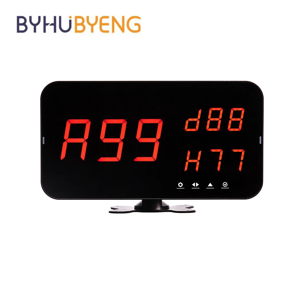 

BYHUBYENG LED 3-Digit Display Receiver Voice Broadcast Host For Calling System Wireless Restaurant Bar Cafe Customer Service